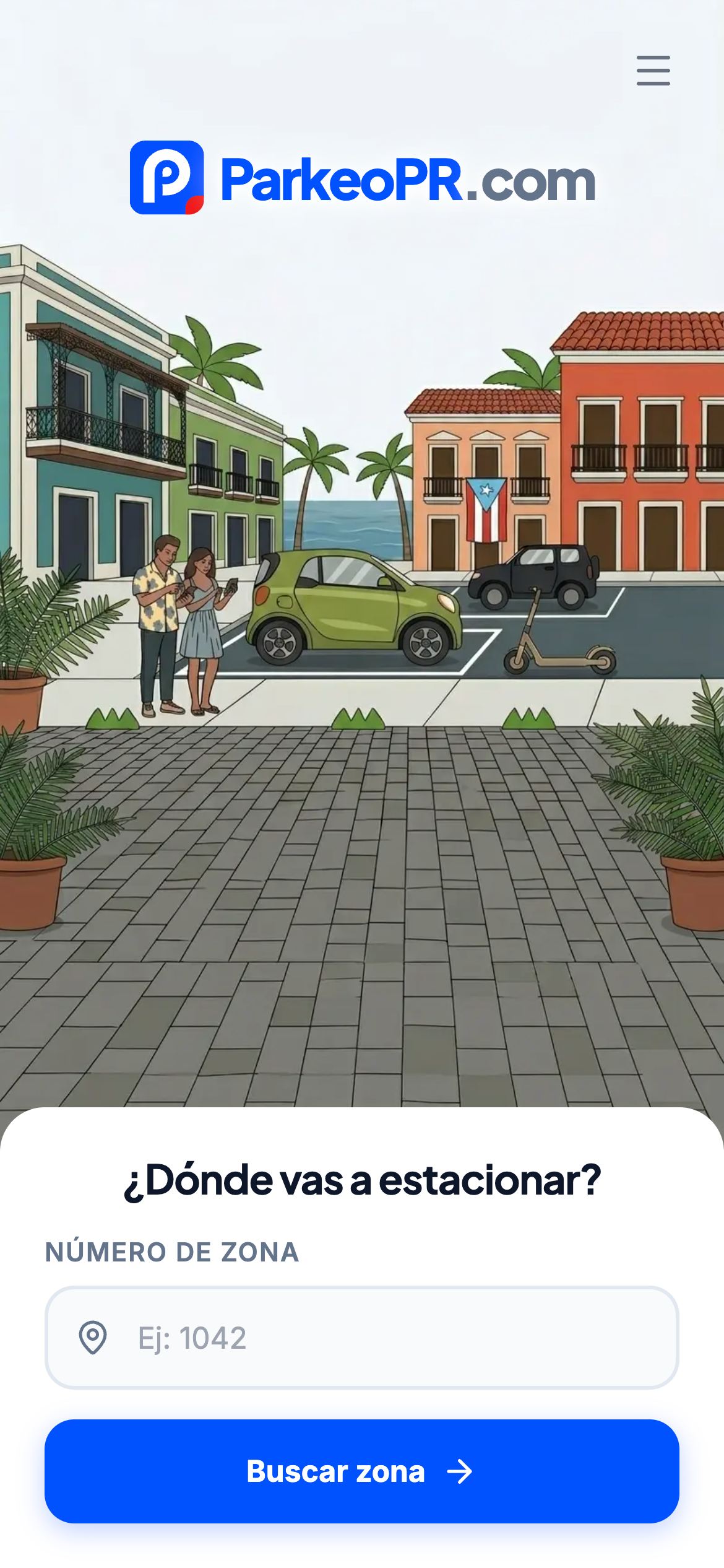 ParkeoPR welcome screen